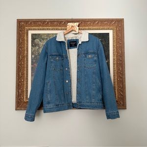 SUNRISE KINGDOM Sherpa-Lined Vintage Denim Jacket